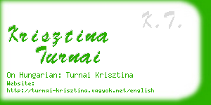 krisztina turnai business card